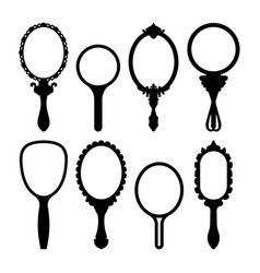 Hand Mirror Silhouette Stencil Templates