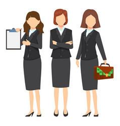 Cute Cartoon Businesswoman Character Team