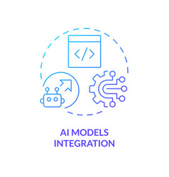 Gradient Thin Line Icon Ai Models Integration