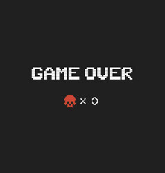 Game Over Text And Red Skull