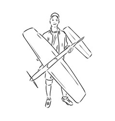 Plane Drawing On White Background Airplane Model