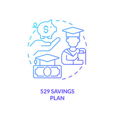 State Run Savings Plan Blue Gradient Concept Icon