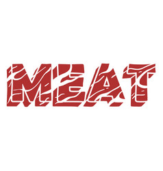 Raw Meat Word Cut Out