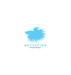 Simple Shape Blue Beta Fish Logo Icon Symbol