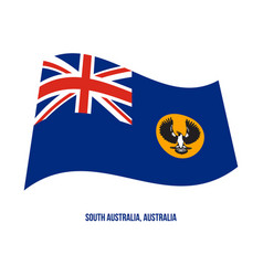 South Australia Sa Flag Waving On White