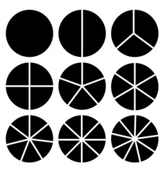 Circle Segments Set Various Number Of Sectors