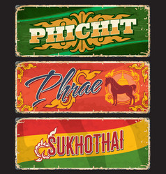 Phichit Phrae And Sukhothai Thai Province Plates