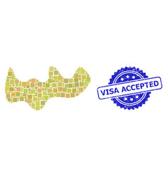 Textured Visa Accepted Seal And Square Dot Collage