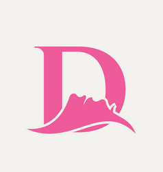 Woman Face Logo On Letter D Beauty Spa Symbol