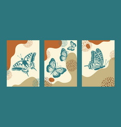 Abstract Natural Backgrounds With Butterflies