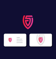 Letter S V Logo Design With Business Card