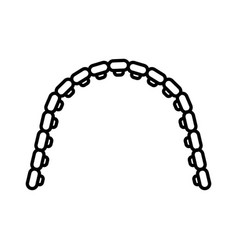 Lingual Braces Linear Logo Mark In Black And White