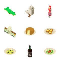 Longevity Icons Set Isometric Style