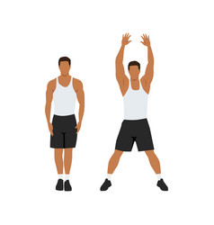 Man Doing Jumping Jacks Star Jumps Exercise