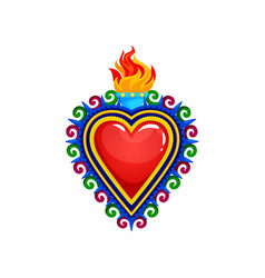 Mexican Sacred Heart Isolated Cartoon Symbol