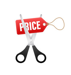 Price Cut In Flat Style On Black Background