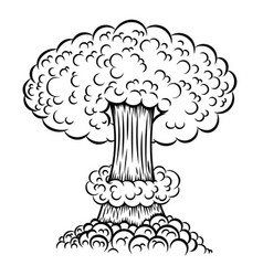 Atomic Bomb Explosion In Comic Style Design