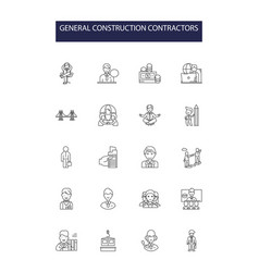 General Construction Contractors Line Icons