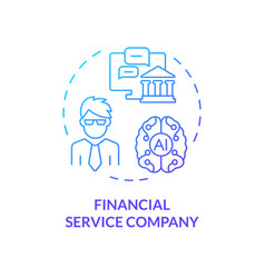 2d Gradient Thin Line Icon Financial Service