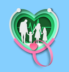 Family Doctor Paper Cut Poster With Stethoscope