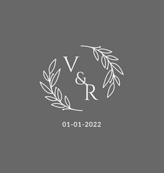 Initial Letter Vr Monogram Wedding Logo