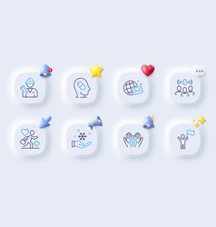 Repairman Employee Hand And Patient Line Icons