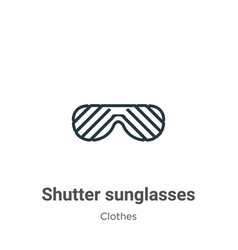 Shutter Sunglasses Outline Icon Thin Line Black