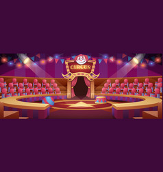 Cartoon Circus Arena With Scene Seats Flags