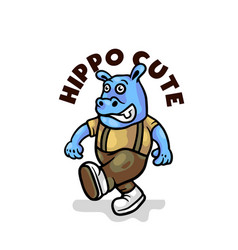 Hippo Retro Mascot Logo