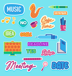 Sticker Text Music Meeting Date Idea Coffee Time