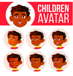 Indian Boy Avatar Set Kid Primary School