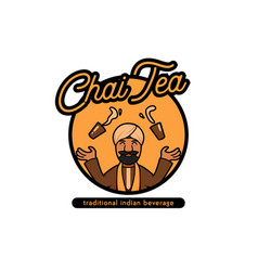 Traditional Indian Beverage Chai Tea Logo Icon