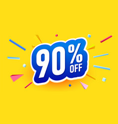 Bold Font Label With Text 90 Percent Off Mega Sale