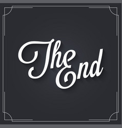 End neon sign vintage movie ending neon frame Vector Image