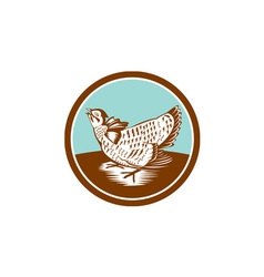 Prairie Chicken Retro Circle