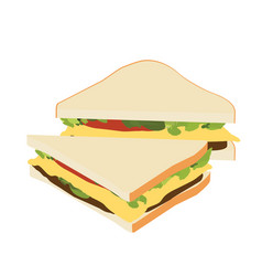 Sandwich wich ham Royalty Free Vector Image - VectorStock