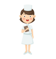 Profession Nurse On White Background