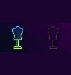 Glowing Neon Line Mannequin Icon Isolated On Black