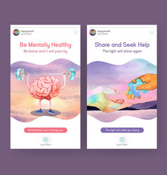 Instagram Template With World Mental Health Day