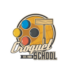 Croquet School Icon Sport Club Tournament Emblem