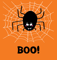 Cute Cartoon Black Spider With Guilty Look White