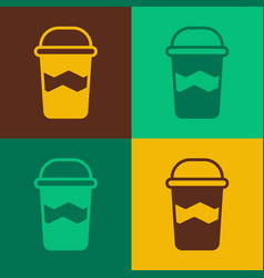 Pop Art Coffee Cup To Go Icon Isolated On Color