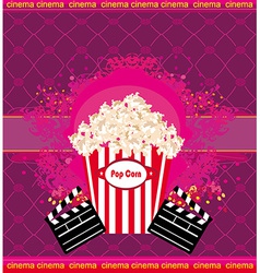 Pop Corn With Clapper Board Cinema Abstract Card