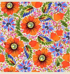 Slavic Seamless Pattern With Poppies