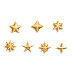 3d Christmas Stars Realistic Gold Icons Golden