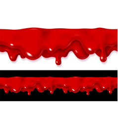 Dripping Red Blood Seamless Border