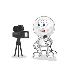 Golf Head Tv Reporter Cartoon Cartoon Mascot