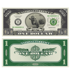 Obverse And Reverse One Dollar Banknote Buffalo