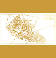 Porto Novo Benin City Map In Retro Style