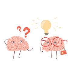 Funny cartoon characters brain in action poses Vector Image